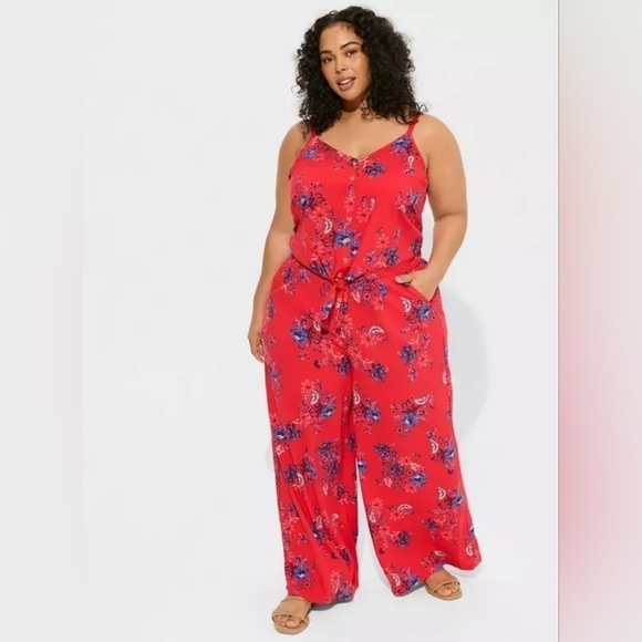 TORRID Floral Wide Leg Pants in 00T - Picture 1 of 11